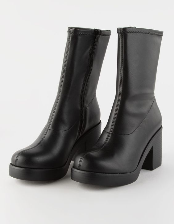 Bottes en simili cuir stretch